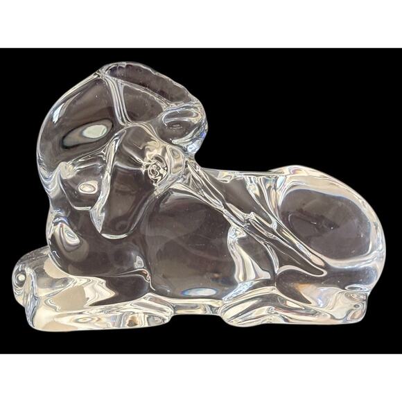 Baccarat Crystal Unicorn Figurine Paperweight Signed Made In France Retired